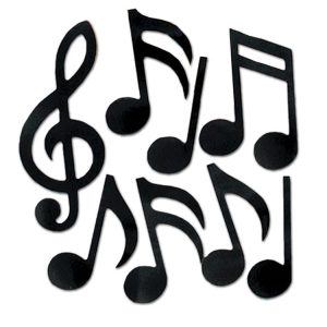 Foil Music Notes - 12 Pack by Windy City Novelties- DEC55881UN