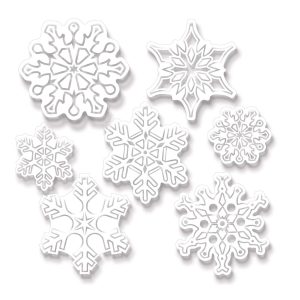 Die-Cut Plastic Snowflakes by Windy City Novelties- DEC20138UN