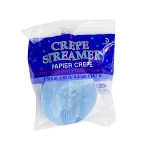 Light Blue Crepe Paper Streamer by Windy City Novelties- DEC4702EA
