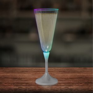 LED 7 oz. Champagne Glass White Stem by Windy City Novelties- LIT878EA