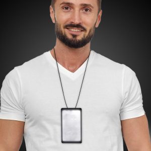LED White Rectangle Backlit Badge by Windy City Novelties- LIT005EA