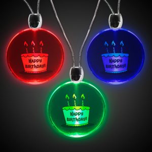 LED Happy Birthday Pendant - 12 Pack by Windy City Novelties- LIT906DZ