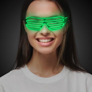 Green EL Wire Slotted Shades by Windy City Novelties- LIT1258EA