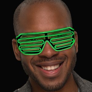 Green Slotted EL Wire Eyeglasses by Windy City Novelties- LIT77-LIT772EA