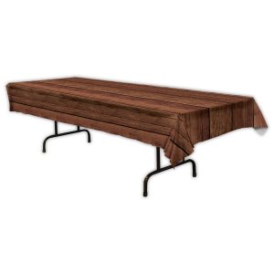 Wooden Plastic Table Cover by Windy City Novelties- PAP54954EA