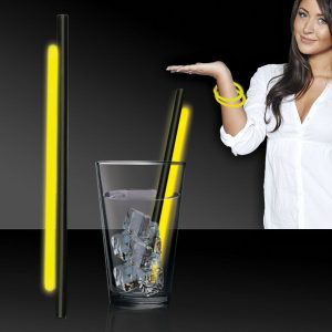 Yellow Glow 9" Straws & Bracelets by Windy City Novelties- GST92-GST9230UN