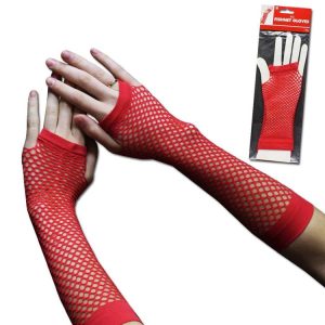 Red Fishnet Fingerless Gloves by Windy City Novelties- APR09-APR094UN