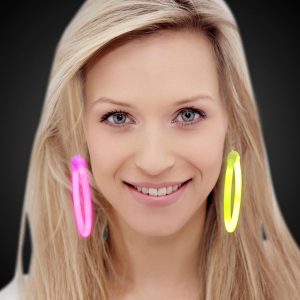 Glow Hoop Earrings - 6 Per Unit by Windy City Novelties- GJE019UN