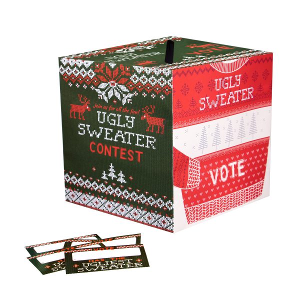 Ugly Christmas Sweater Ballot Box by Windy City Novelties- DEC208UN