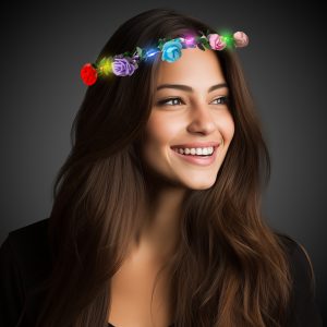 LED Multi-Color Roses Halo Headband by Windy City Novelties- APR229EA