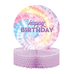 Happy Birthday Tie Dye Centerpiece by Windy City Novelties- DEC350530EA