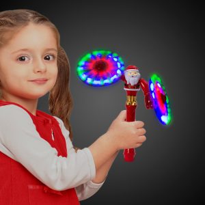 LED Santa Swivel Arms Spinner Wand by Windy City Novelties- LIT278EA