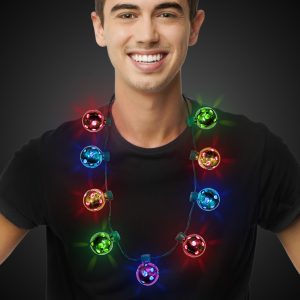 LED Rainbow Disco Ball Necklace by Windy City Novelties- LIT477EA