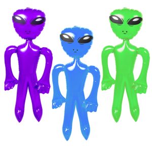 Inflatable Aliens - 18" Multi - Color, 12 Pack by Windy City Novelties- INF026DZ