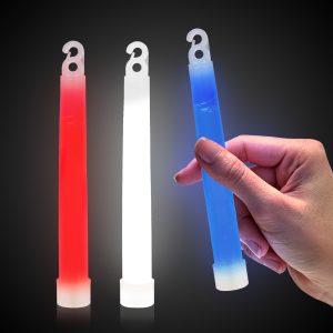 Red, White and Blue Glow Sticks - 6" - 25 Pack by Windy City Novelties- GLP768UN