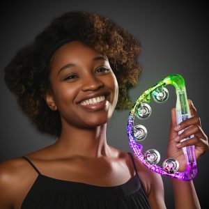 LED Clear Tambourine by Windy City Novelties- MUS457EA