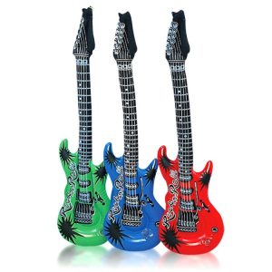 Inflatable Guitars - 40" Multi - Color, 12 Pack by Windy City Novelties- INF043DZ