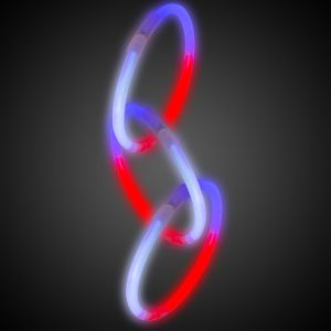 Red, White, and Blue 8" Glow Bracelets by Windy City Novelties- GBS911UN