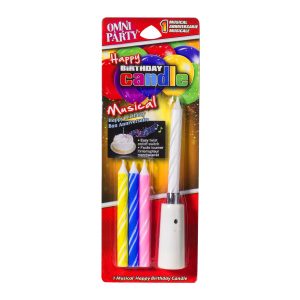 Musical Happy Birthday Candles & Holder by Windy City Novelties- CDL41538UN