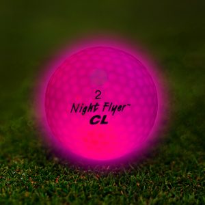 Night Flyer Golf Ball Constant On Pink LED's by Windy City Novelties- CLNFBULK.P