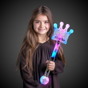LED Silver Crown Wand by Windy City Novelties- LIT249EA