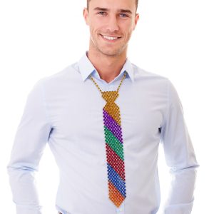 Rainbow Beaded Tie by Windy City Novelties- APR193EA
