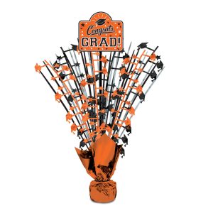 Orange Congrats Grad Spray Centerpiece - 18" by Windy City Novelties- DEC11019905EA