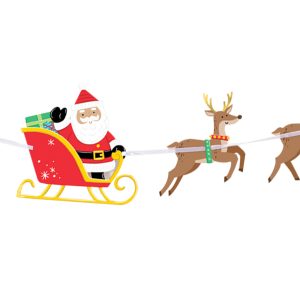 Santa & Reindeer Banner by Windy City Novelties- DEC120921EA