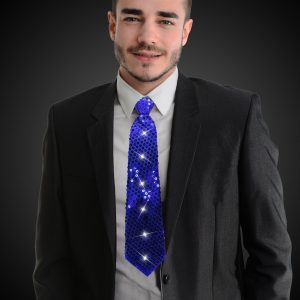 Blue Sequin LED and Light - Up Necktie by Windy City Novelties- APR371EA