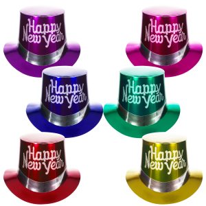 New Year's Metallic Top Hats by Windy City Novelties- PAR014UN