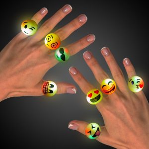 LED Emojicon Jelly Rings by Windy City Novelties- LIT1417UN