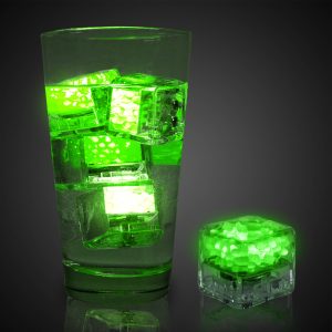 Green Liquid-Activated LED Ice Cubes by Windy City Novelties- LIT68-LIT685DZ