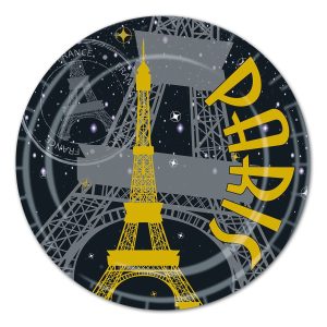 Paris 9" Plates - 8 Per Unit by Windy City Novelties- PAP044DPUN