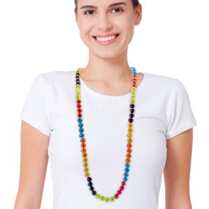 Rainbow Bead 42" Necklaces by Windy City Novelties- JLR147DZ