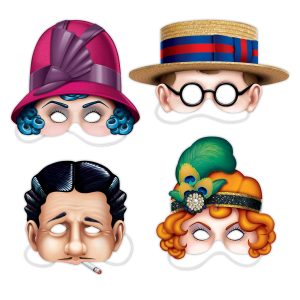 Roaring 20's Masks - 4 Pack by Windy City Novelties- APR943UN
