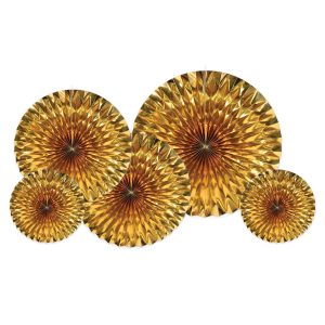 Gold Metallic Fans by Windy City Novelties- DEC53927GUN