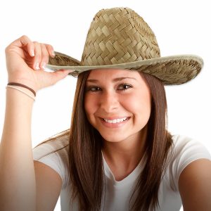 Straw Cowboy Hat by Windy City Novelties- HAT014EA