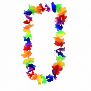 Rainbow Silk Flower 40" Leis by Windy City Novelties- NOV084DZ