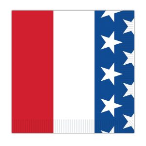 Patriotic Colors Beverage Napkins - 16 Per Unit by Windy City Novelties- PAP58228BUN
