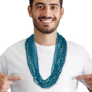 Teal Bead 33" Necklaces by Windy City Novelties- JLR107DZ