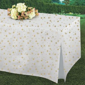 Gold Stars Vinyl Table Cover by Windy City Novelties- PAP570047EA
