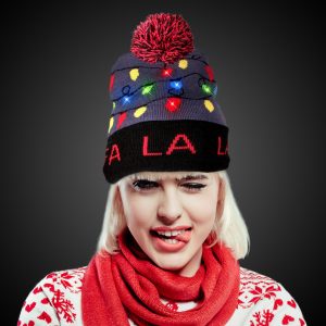LED Fa La La Knit Beanie by Windy City Novelties- HAT650EA