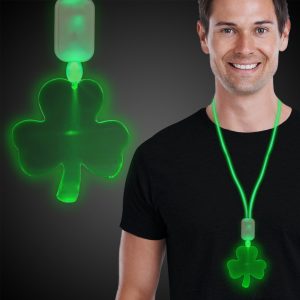 LED Shamrock Pendant Necklace by Windy City Novelties- LIT560SHEA
