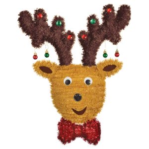 Reindeer Tinsel Door Decoration by Windy City Novelties- DEC244219EA