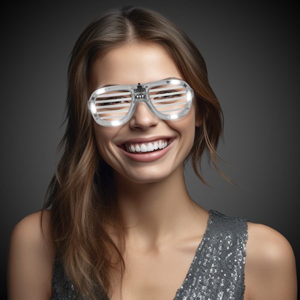 White LED and Light - Up Slotted Glasses by Windy City Novelties- LIT27-LIT273EA