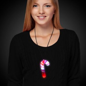 LED Candy Cane Necklace by Windy City Novelties- LIT221EA