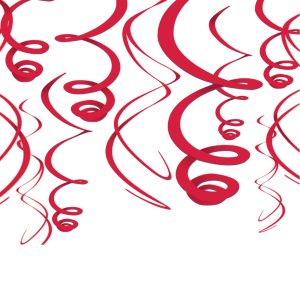 Red Swirl Decorations - 12 Pack by Windy City Novelties- DEC6705540UN