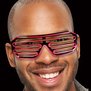 LED Red Slotted EL Wire Eyeglasses by Windy City Novelties- LIT77-LIT770EA