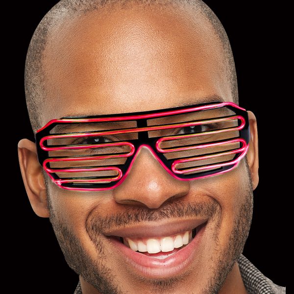 LED Red Slotted EL Wire Eyeglasses by Windy City Novelties- LIT77-LIT770EA
