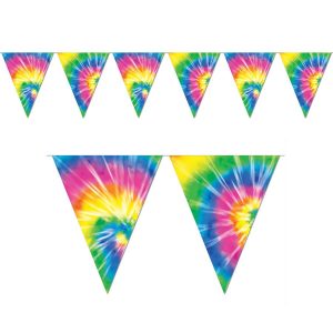 Tie Dye Pennant Banner Decoration by Windy City Novelties- DEC57740EA